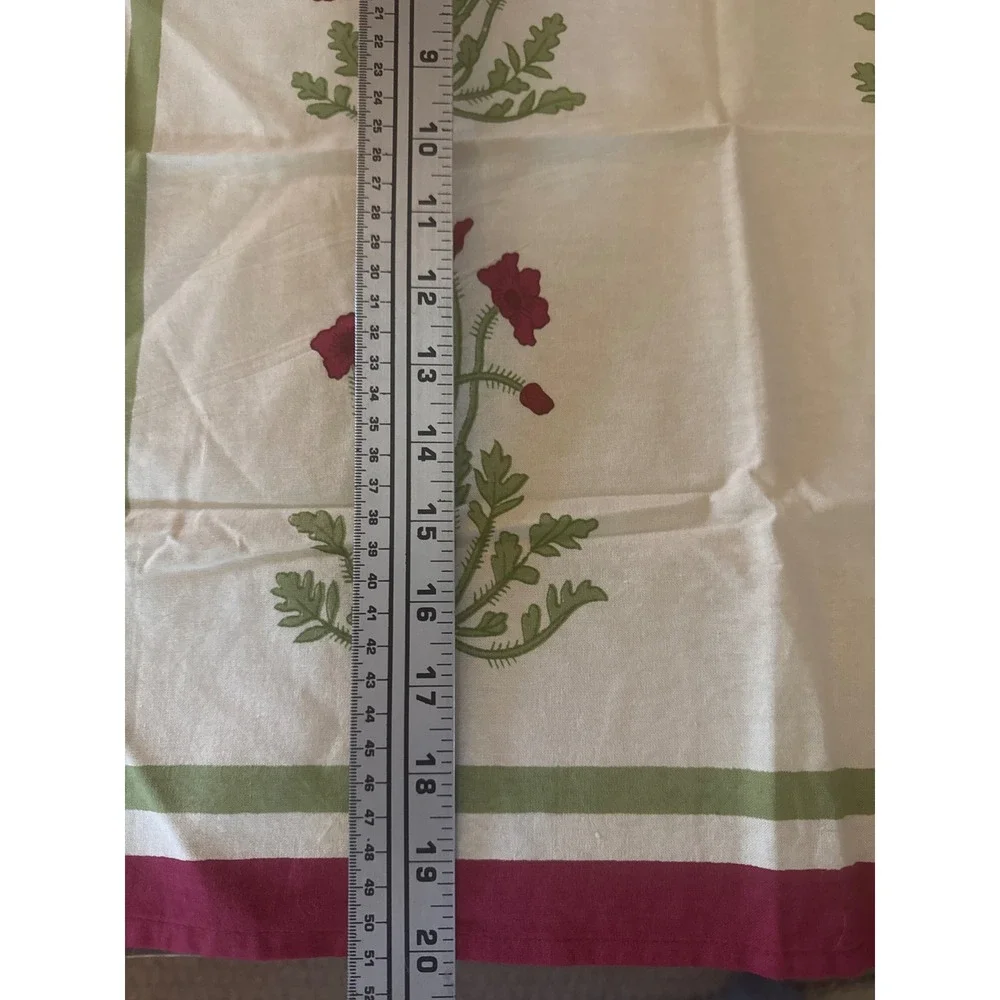 Couleur Nature Bruno Lamy Red Poppy Cotton Napkins Set of 4 Floral 20x20 Cream